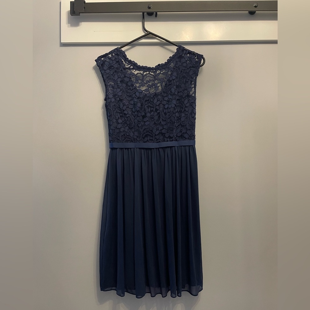 Navy Blue David Bridal Bridesmaids Dress Size 6